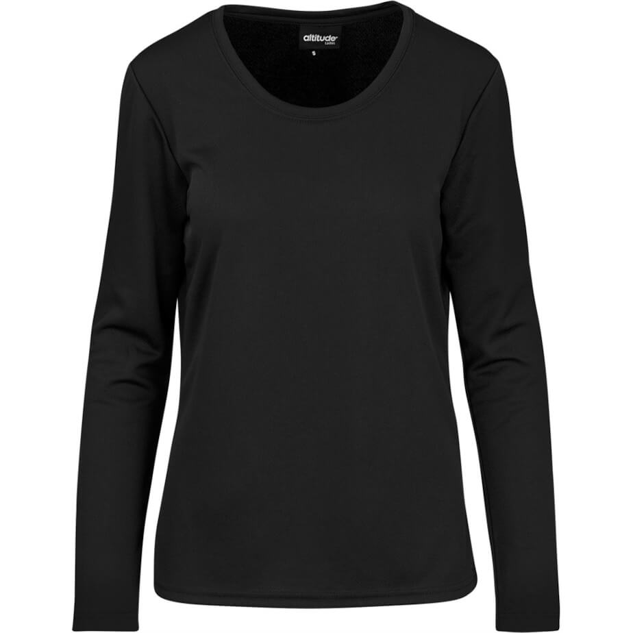 Ladies Long Sleeve All Star T-Shirt Black Front